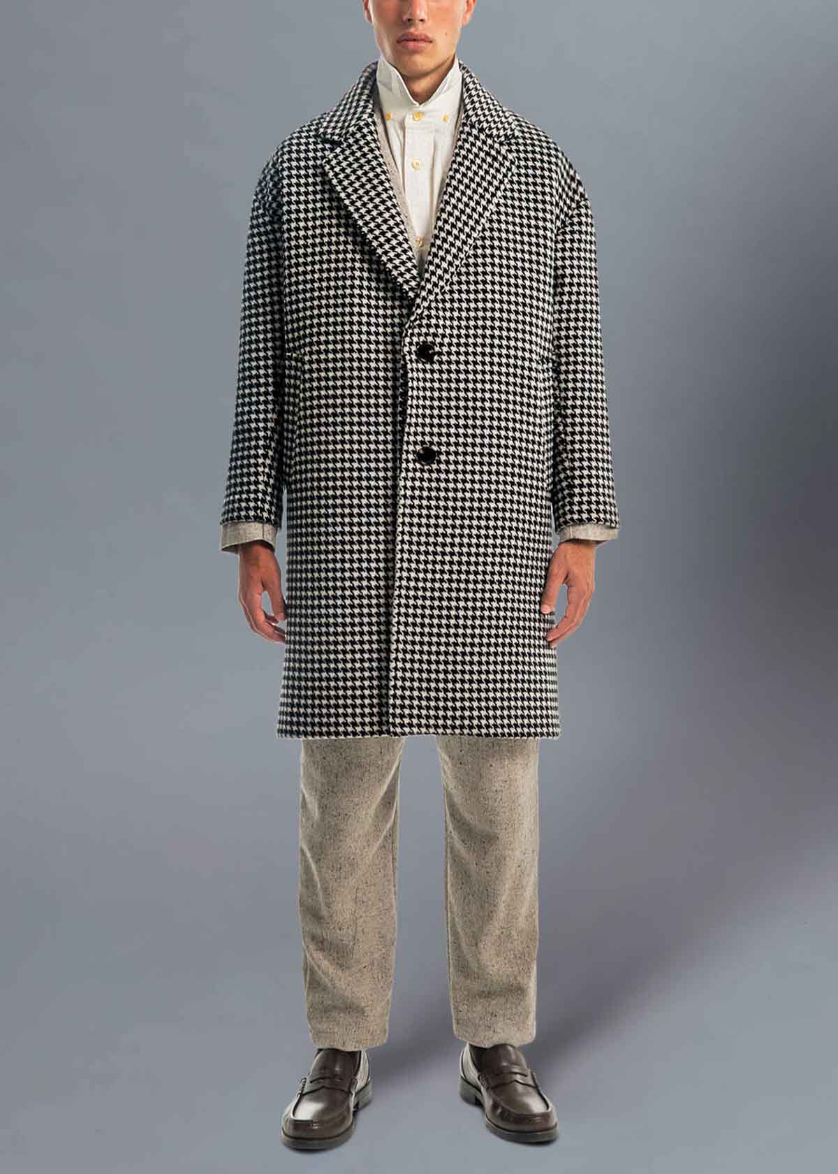 Houndstooth Button Vent Lapel Jacket
