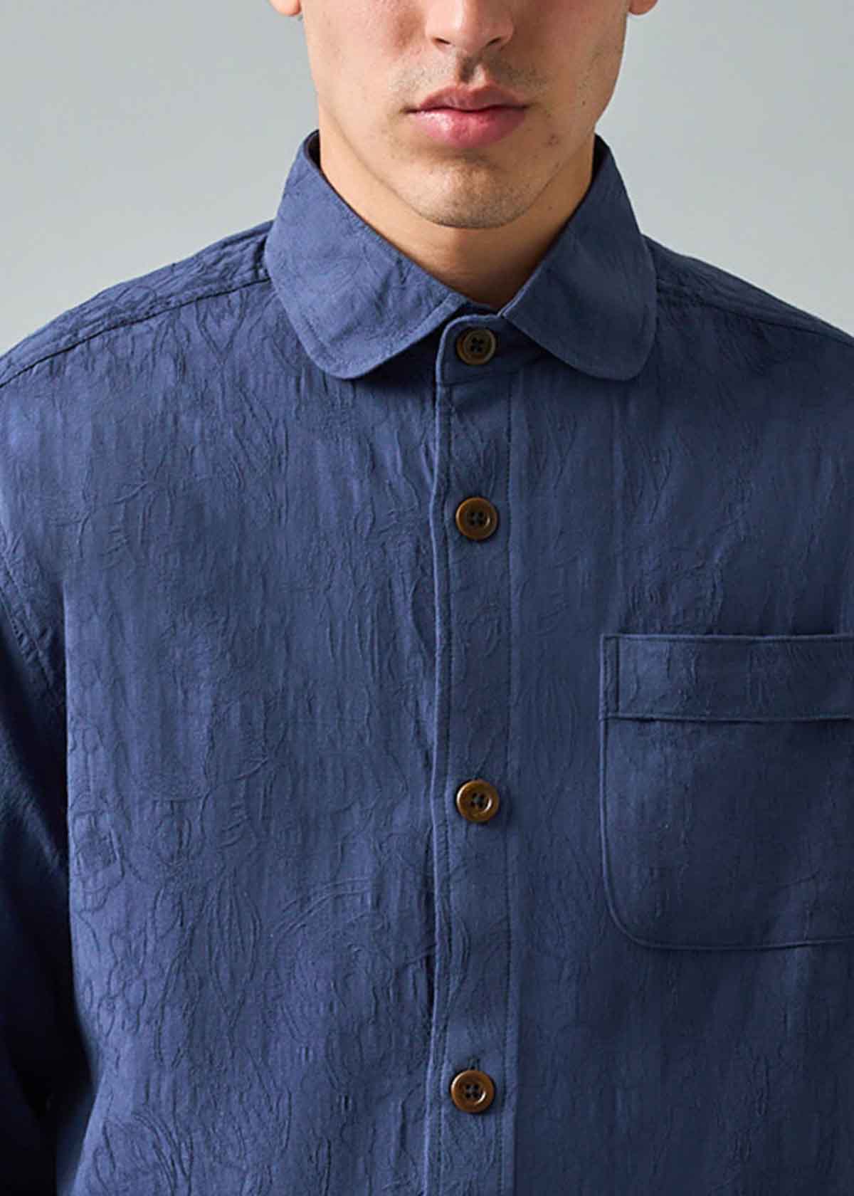 Jacquard Solid Navy Shirt