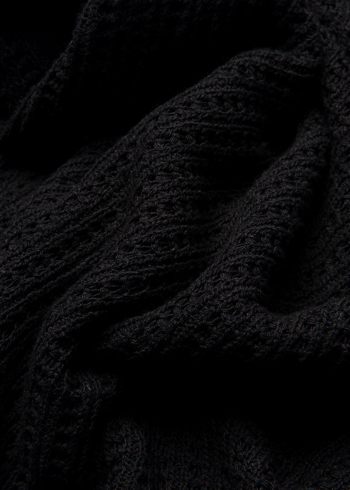 Black Open Weave Tee