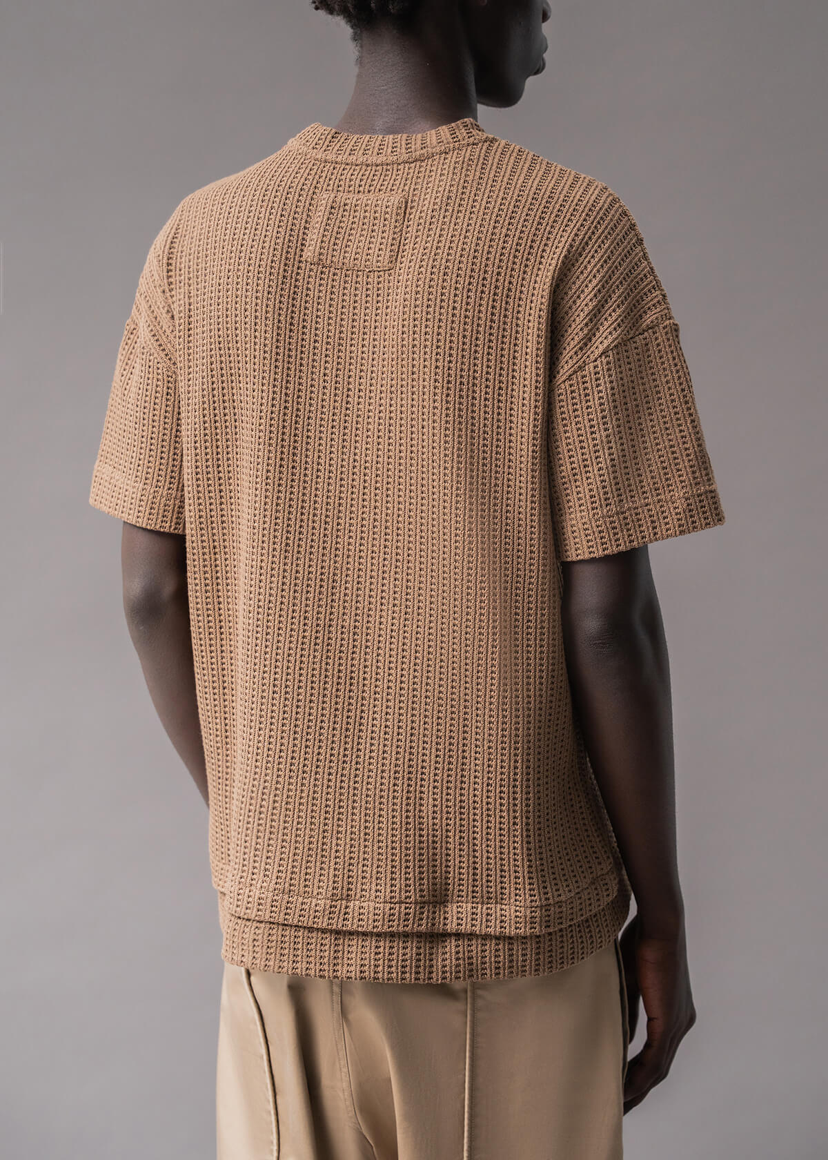 Almond Open Weave Crew