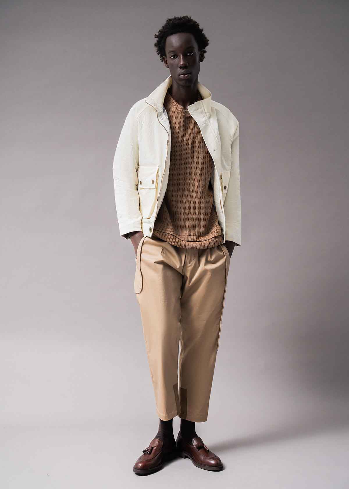 Almond Open Weave Crew