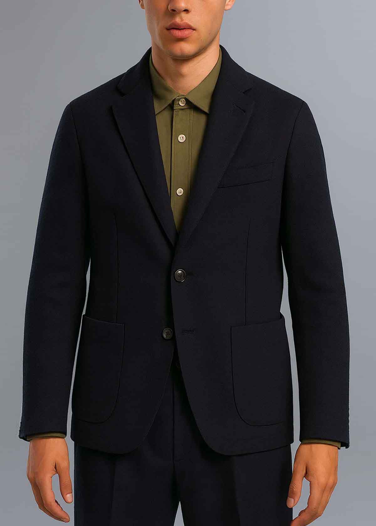 Descendant of Thieves NYC Italian Made Felted Jacket Navy Blazer