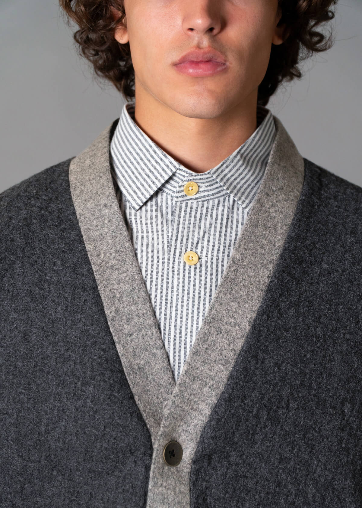 2-Tone Cardigan Charcoal