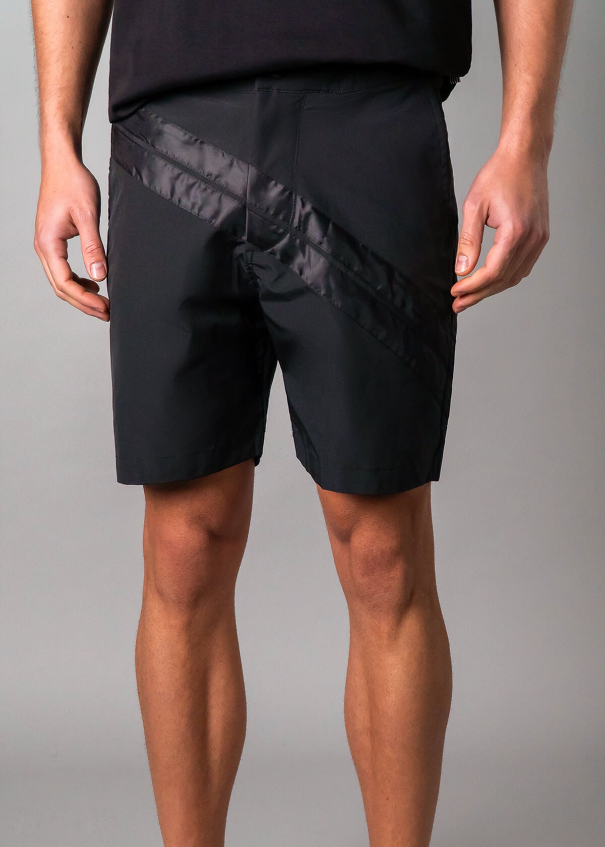 Black Cross Stripe Swim Hybrid