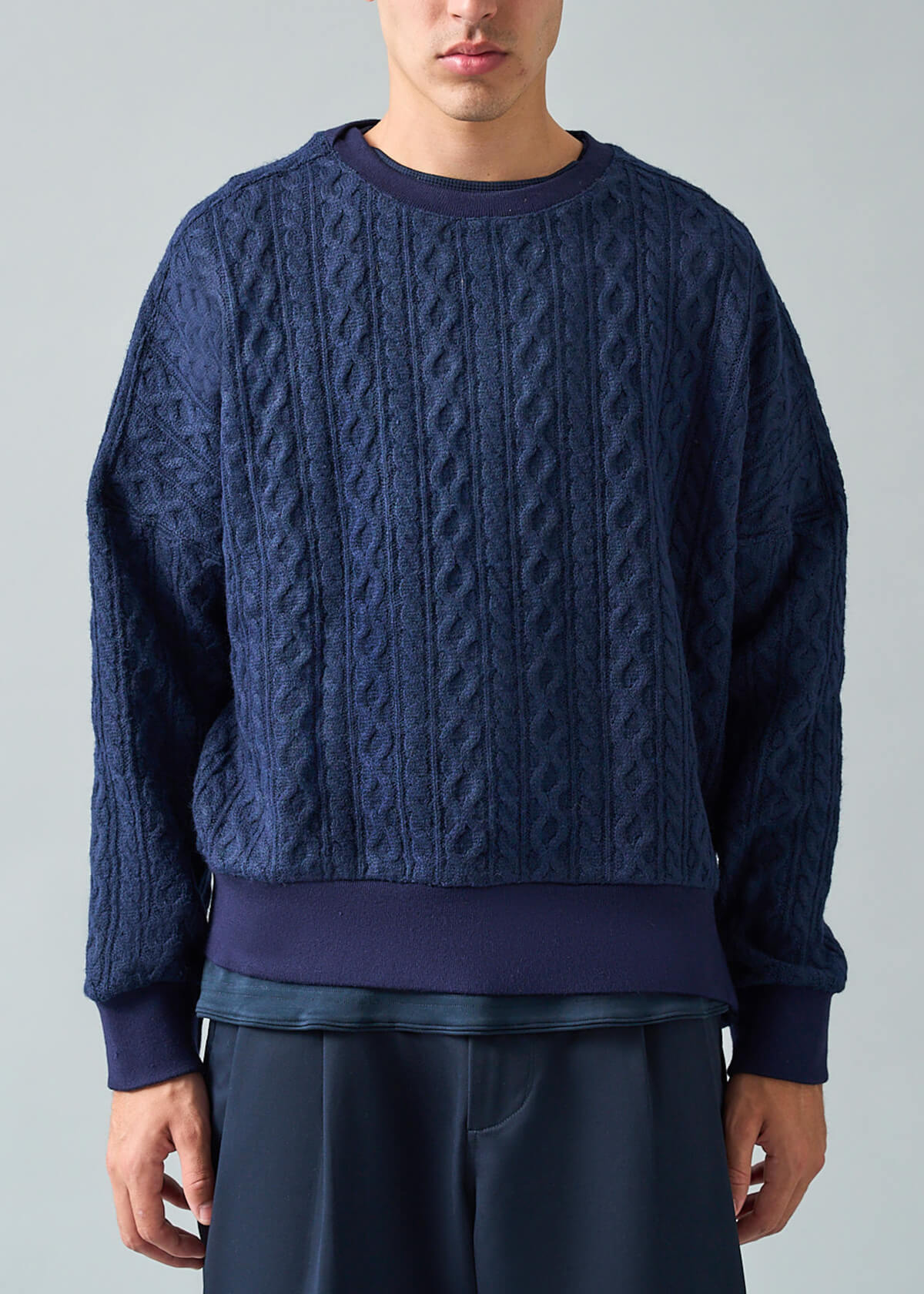 Aviator Cable Knit Navy