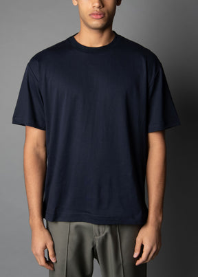 navy blue 100% cotton men's tee