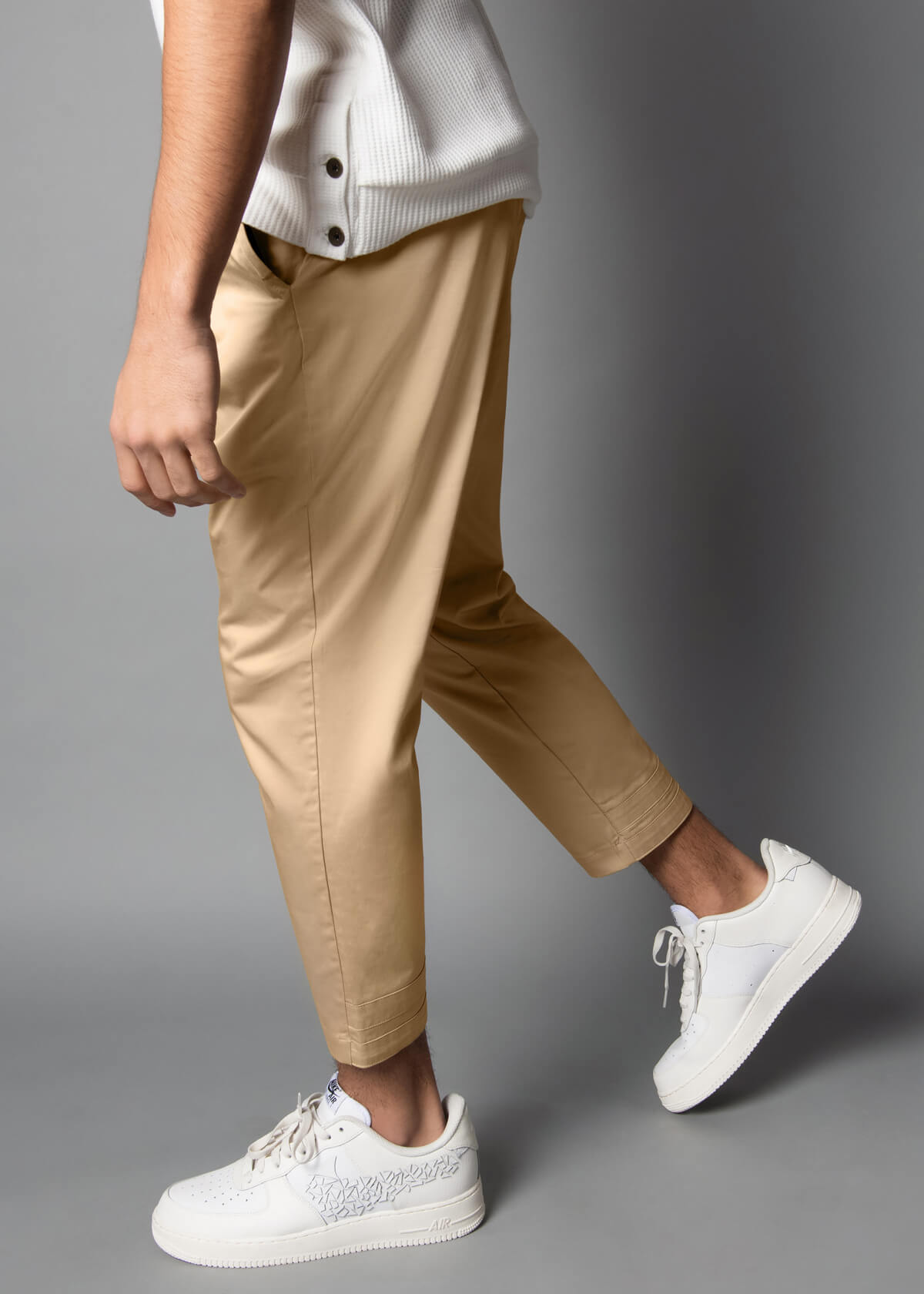 Sateen Light Khaki: Boxer Cropped Fit