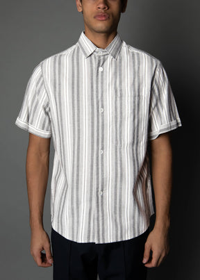 striped relax fit short sleeve men's shirt