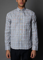 gray tartan plaid men's shirt