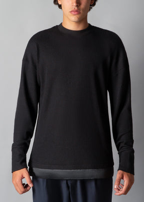 Mica Hem-Pull Crew Black