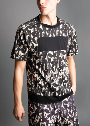 men's t-shirt with a abstract flower print