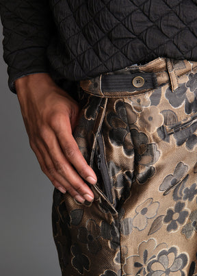 Bronze Brocade Pant: Boxer Cropped Fit