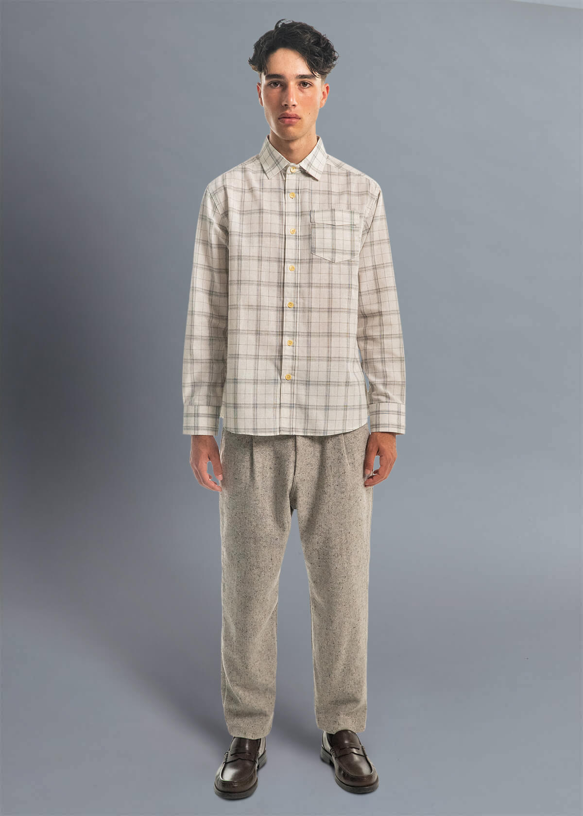 Descendant of Thieves NYC Slub Sketch Plaid Shirt