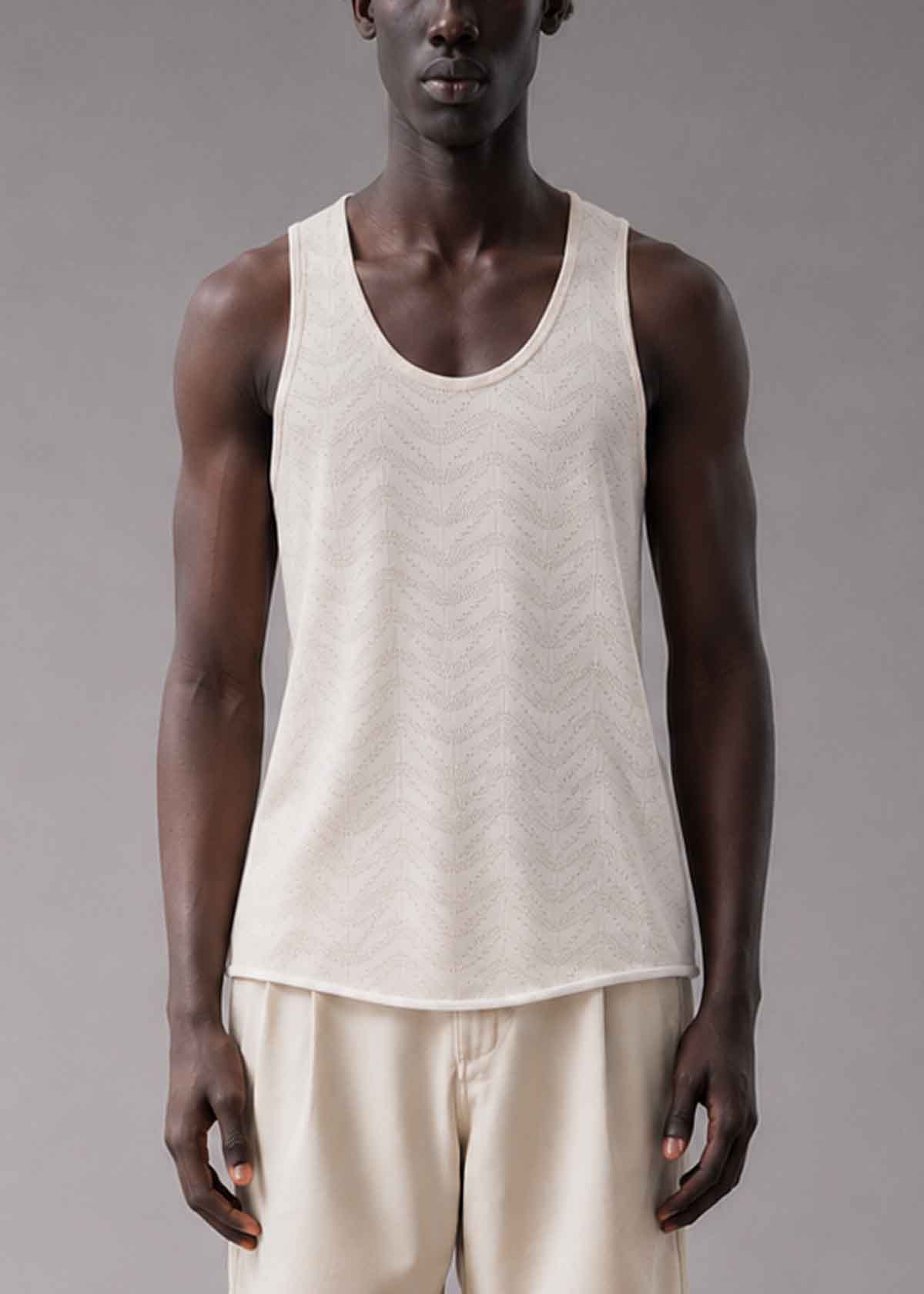 Open Weave Tank Cream